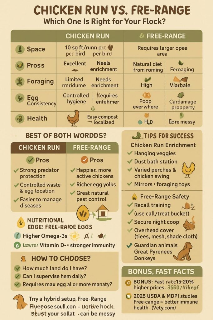 Chicken Run vs. Free-Range: Pros, Cons & What’s Best for You (2025 Guide)