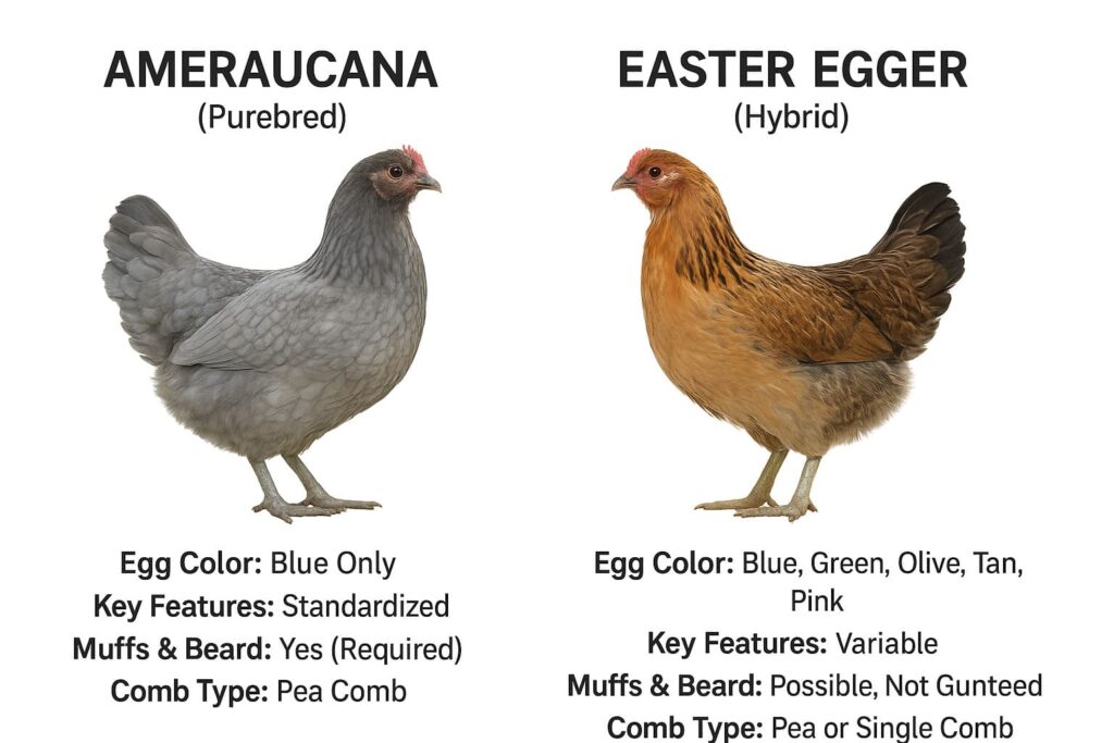 Ameraucana vs. Easter Egger Chicken