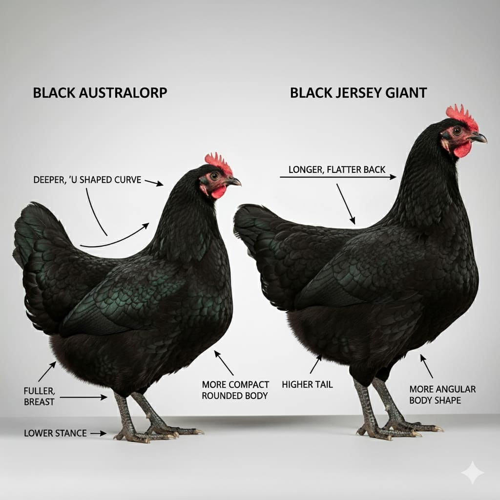 Jersey Giants vs Australorp Chicken