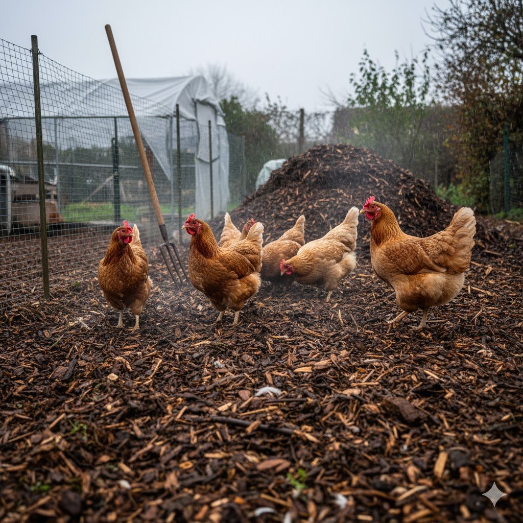 Best bedding for muddy chicken run UK; what to put down in a muddy chicken run with wood chips