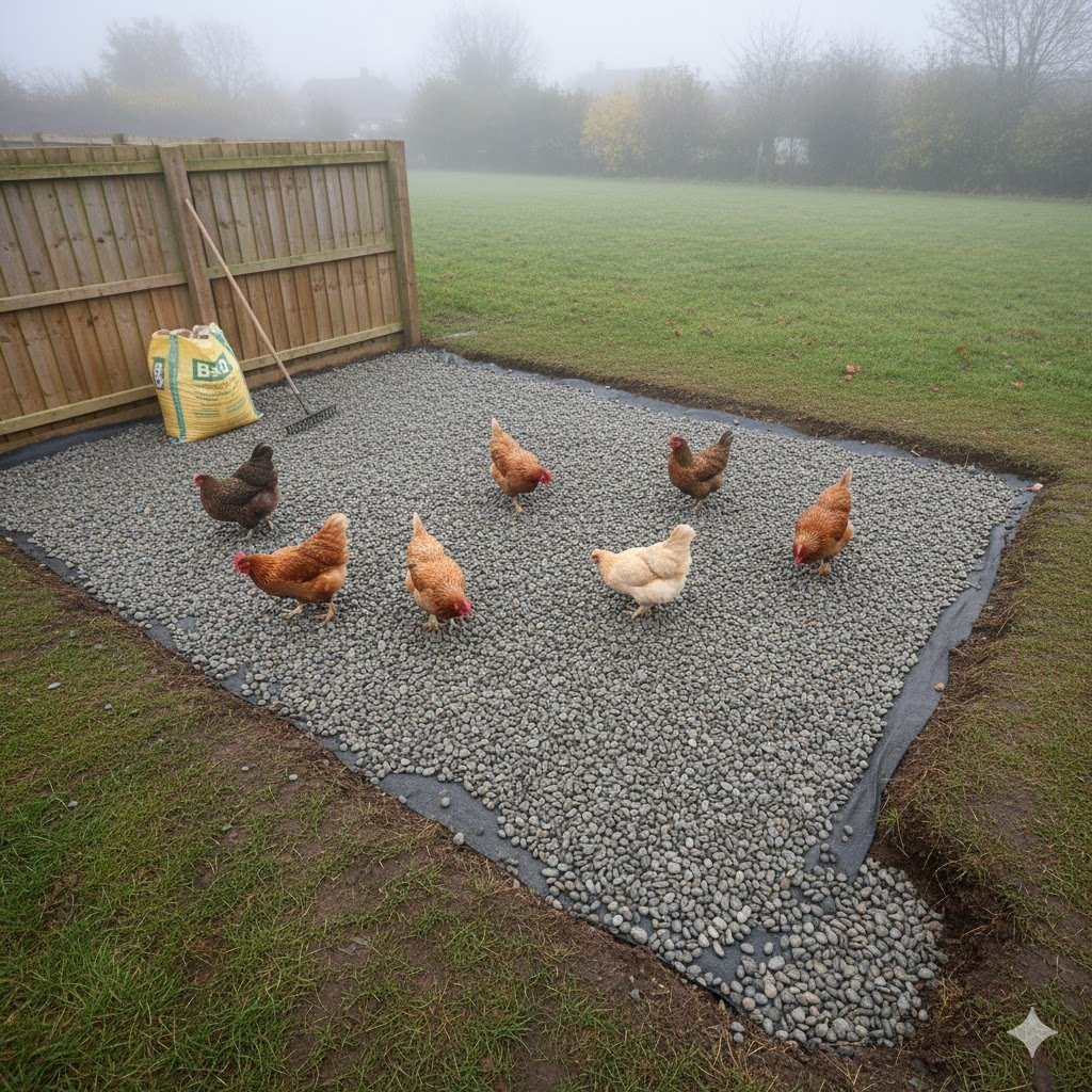 Can I put gravel in my chicken run UK; best material for chicken run floor with