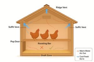 how much ventilation does a chicken coop need