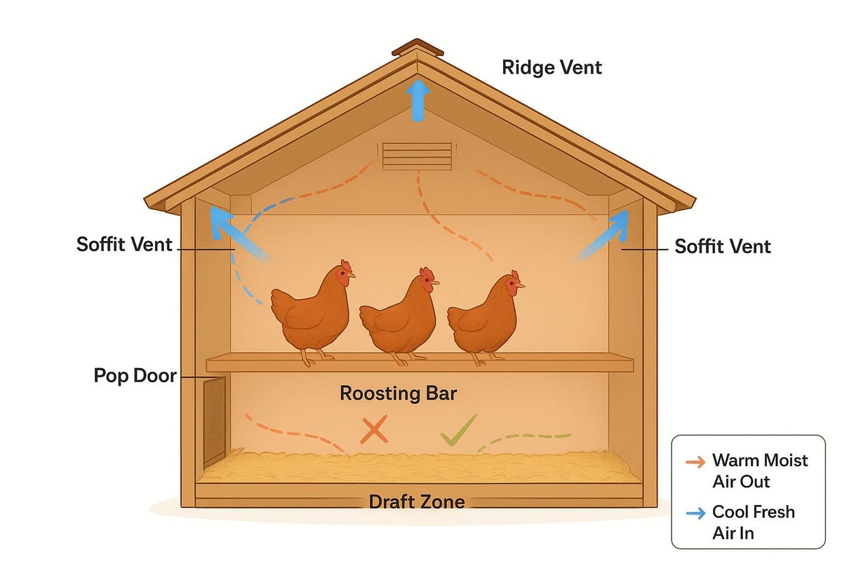 how much ventilation does a chicken coop need