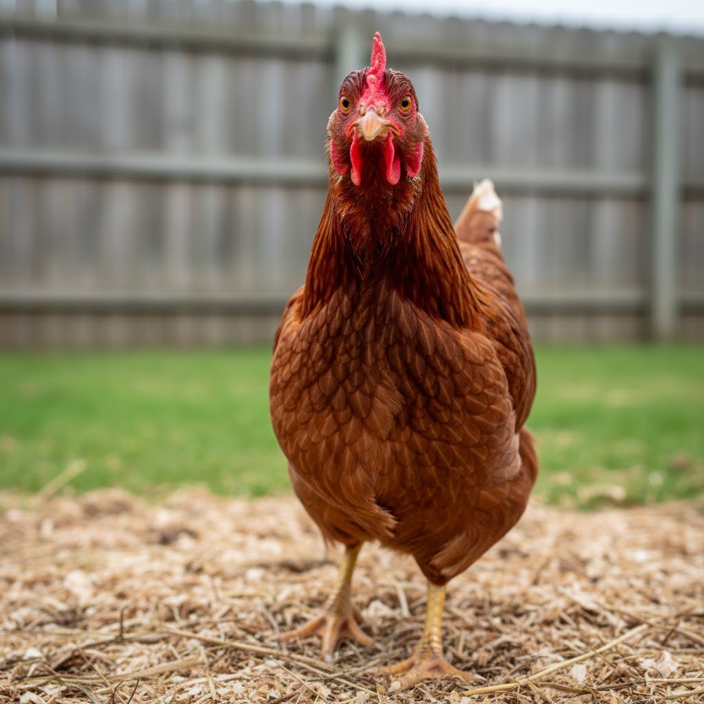 ISA Brown hen point-of-lay chicken Australia showing breed characteristics and friendly temperament