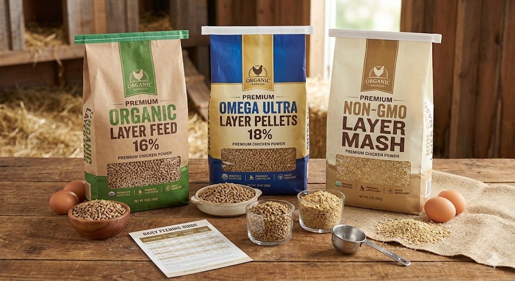 Comparison of premium organic and fortified chicken layer feeds with enhanced vitamins for reducing blood spots and improving egg quality