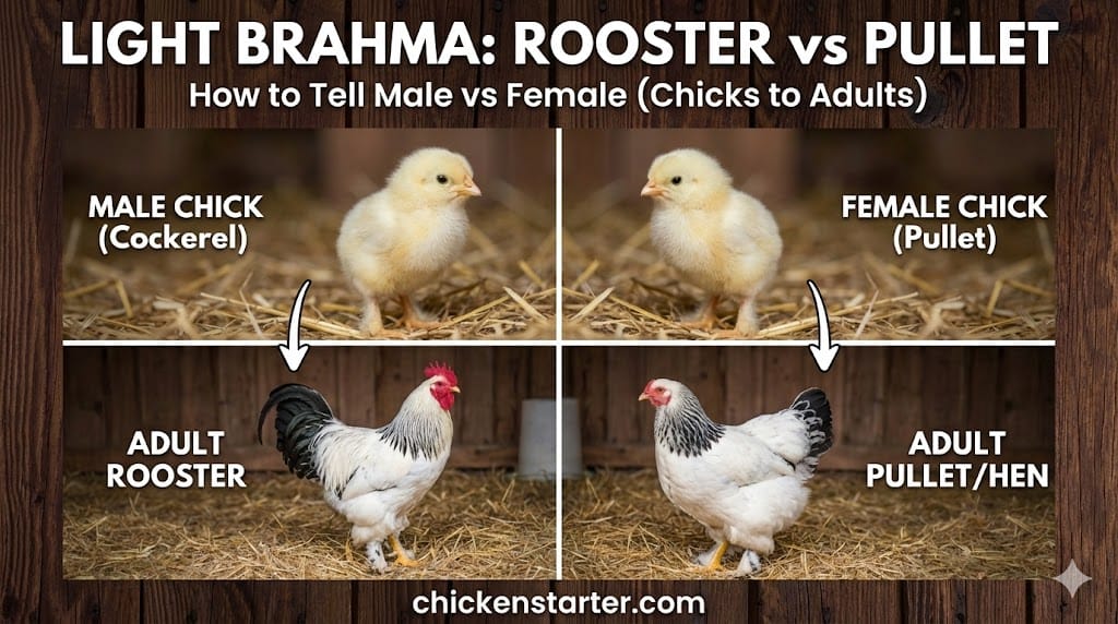 Light Brahma Rooster vs Pullet: How to Tell Male vs Female