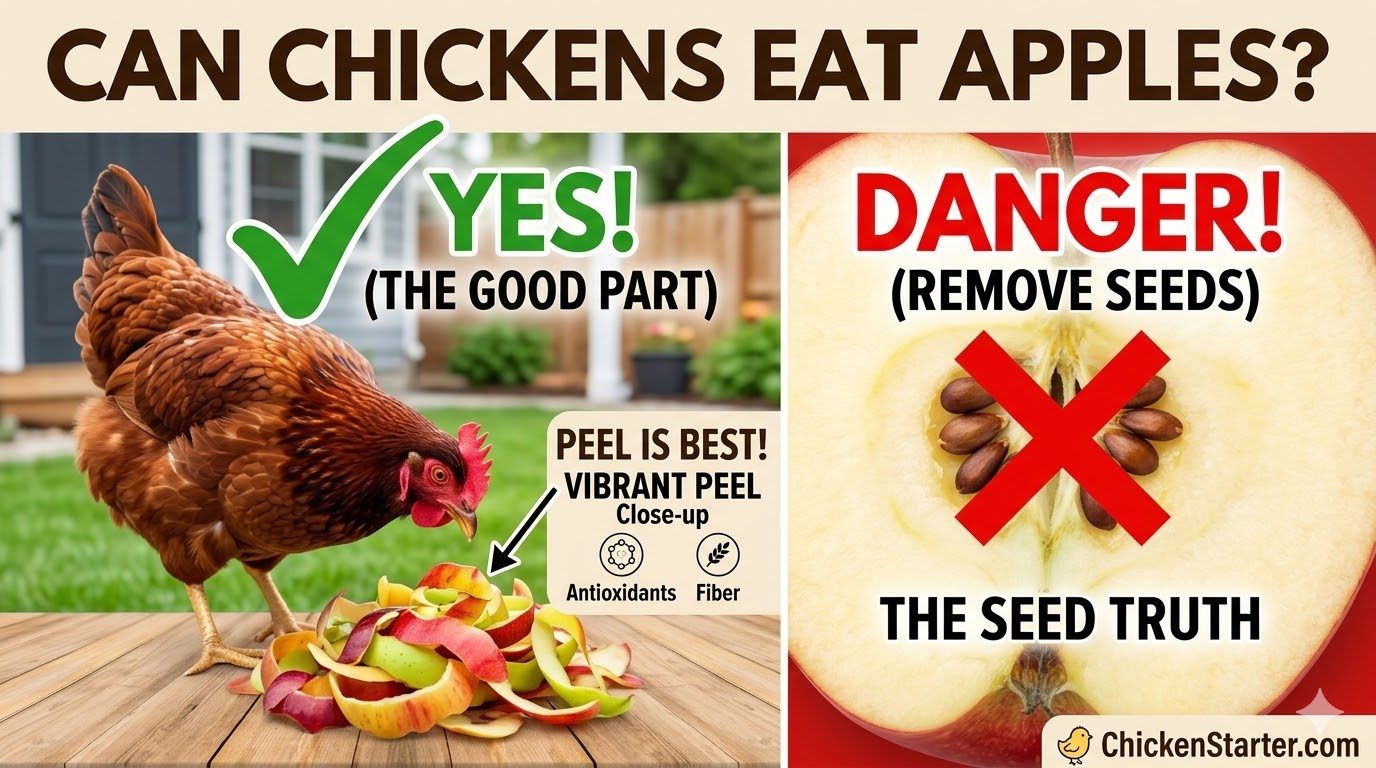 Can Chickens Eat Apples? The Seed Truth + Why the Peel Is the Best Part