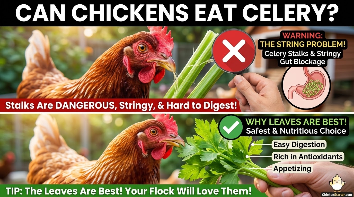 Can Chickens Eat Celery? The String Problem Nobody Explains Properly (+ Why the Leaves Are Best)