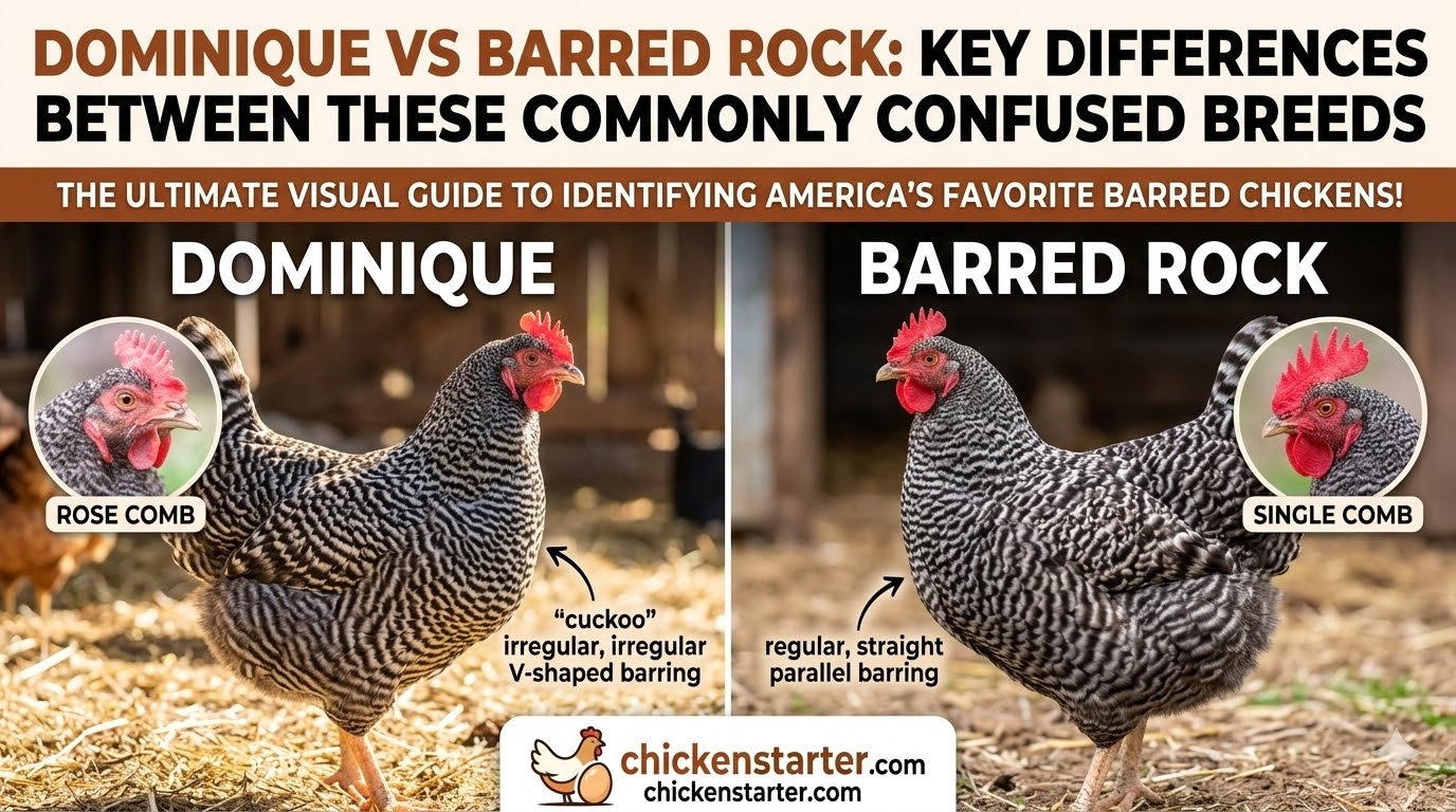 Dominique vs Barred Rock: Key Differences Between These Commonly Confused Breeds