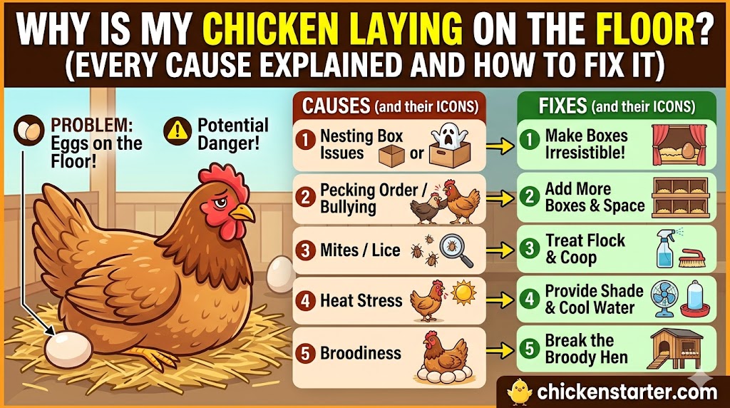 Why Is My Chicken Laying on the Floor? (Every Cause Explained and How to Fix It)